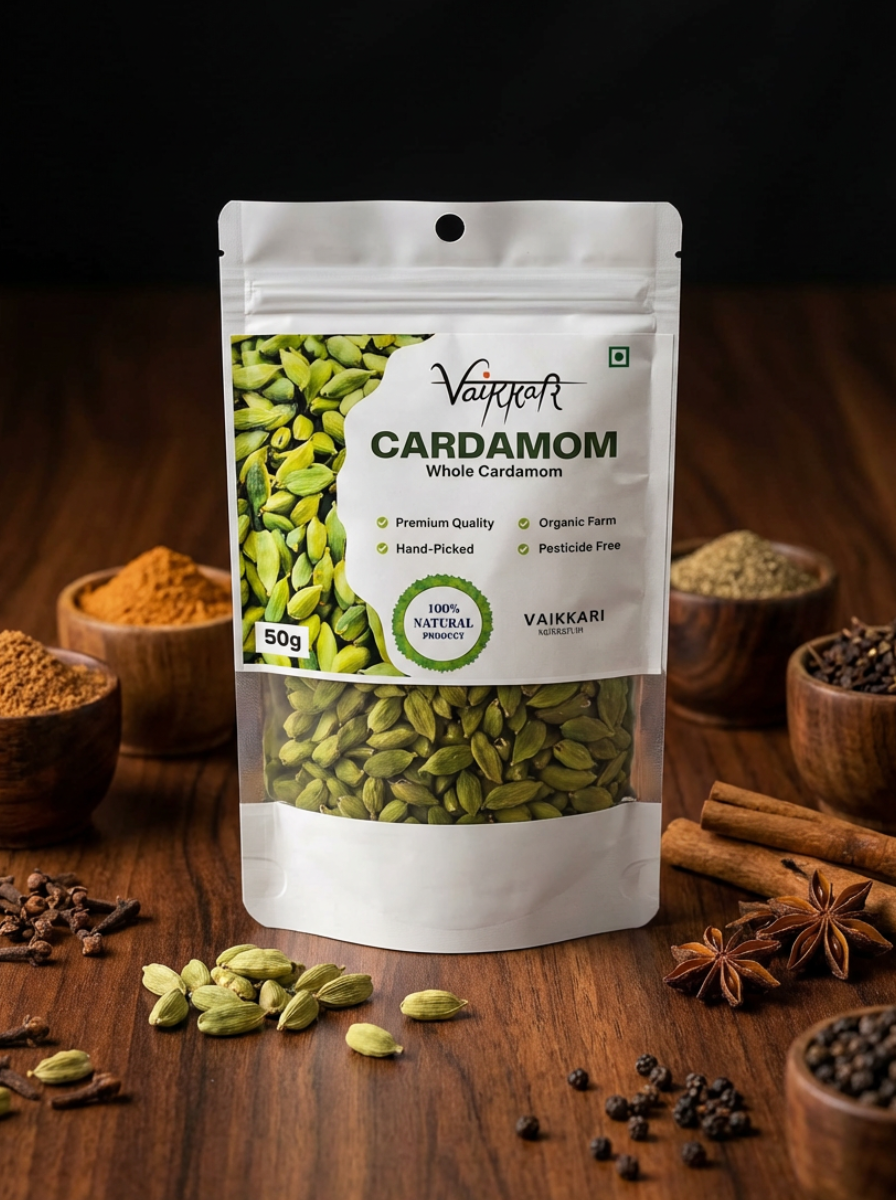 Premium Whole Spices Combo (7 set) (15g Each) – Cardamom, Black Pepper, Clove, Cinnamon, Star Anise, Fennel & Poppy Seed