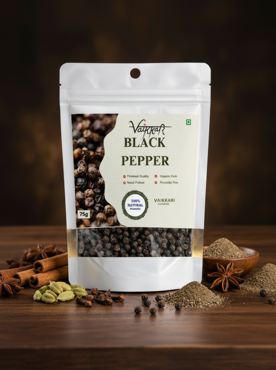 Premium Black Pepper(8 BOLD)  – Bold, Aromatic & Naturally Potent
